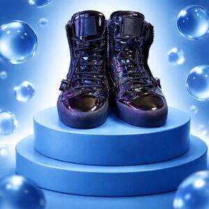 Giuseppe Zanotti Black Patent High-Top Sneakers – EU 41 / US 9 Men – Luxury De